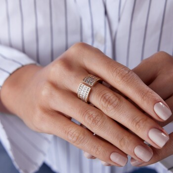 Dört Sıra Taşlı Chest Yüzük - Rayna (1)