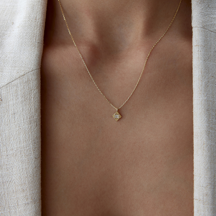 Dört Taşlı Dörtgen Kolye - Alen (1)