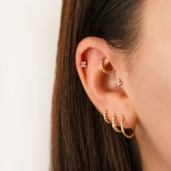 Dört Taşlı Minimal Tragus Piercing - Dianora (1)