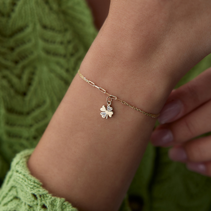 Dört Yapraklı Yonca Charm bileklik - Nüans (1)