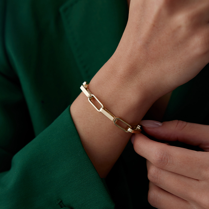 Dörtgen Ataç Bileklik - Mg Gold