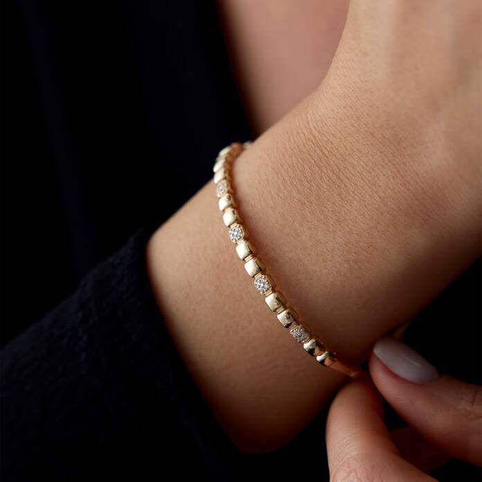 Dörtgen Taşlı Kelepçe - 2