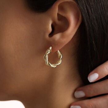 Double Small Sarmal Halka Küpe - Dilmener