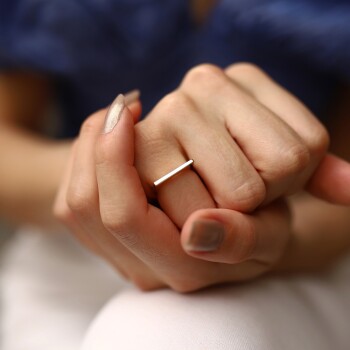 Düz Çizgi Yüzük - Alen