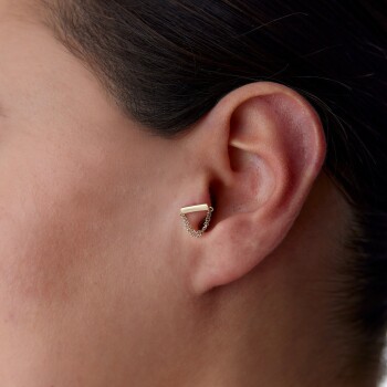 Düz Çubuklu Birleşik Zincir Tragus Piercing - Alen (1)