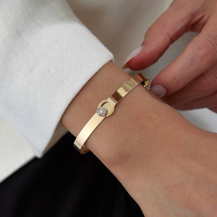 Düz Dora Çiçekli Kelepçe - 1