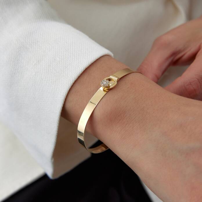 Düz Dora Çiçekli Kelepçe - 2