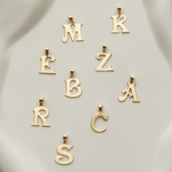 Düz Pres Harf Kolye Ucu - Osman