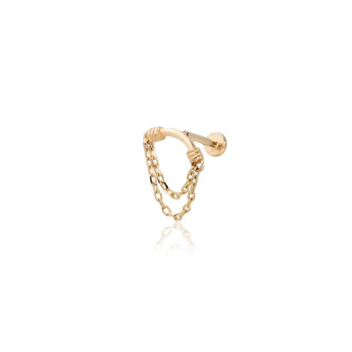 Eğik Çubuklu Birleşik Zincir Tragus Piercing - 1