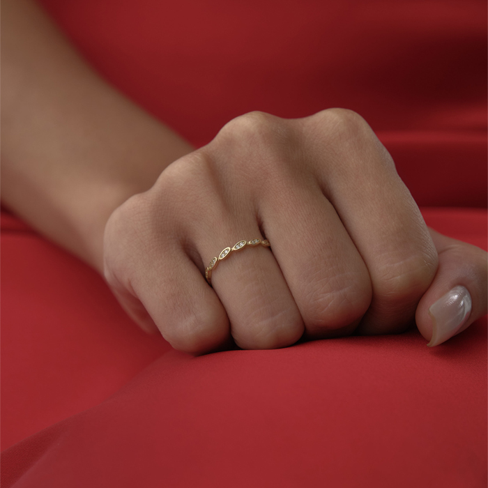 Eğik Defne Yaprağı Yüzük - MİST