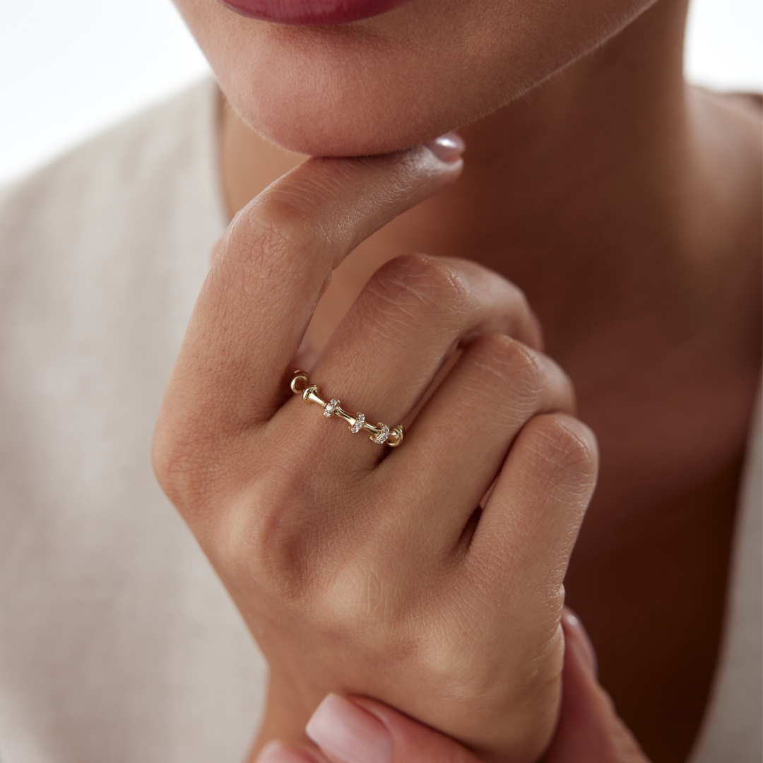 Eklem Taşlı Kemik Yüzük - 1