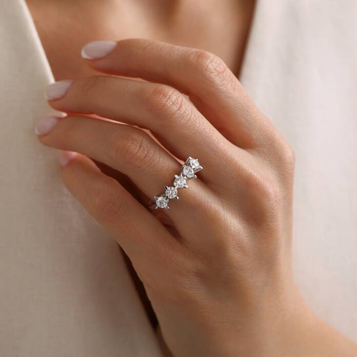 Elips Tırnak Beştaş Yüzük - 1