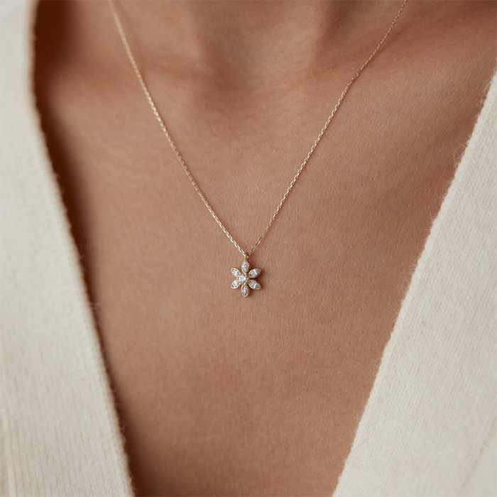 Erodium Taşlı Kolye - Rayna (1)