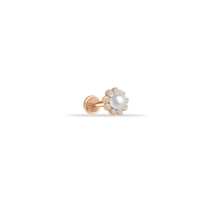 Etrafı Taşlı İnci Tragus Piercing - 1