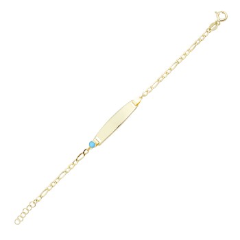 Figaro Zincir Firuze Taşlı Zincir Çocuk Künyesi - Melike