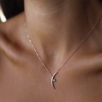 Firuze Ay Yıldız Kolye - Alen