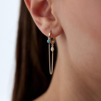 Firuze Damla İkili Sallantılı Küpe - Rayna