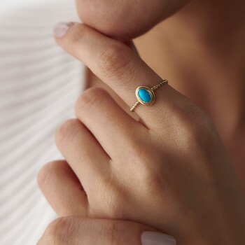 Firuze Taşlı Burgu Yüzük - Cemart (1)