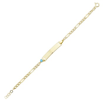 Firuze Taşlı Figaro Zincir Çocuk Künyesi - Melike