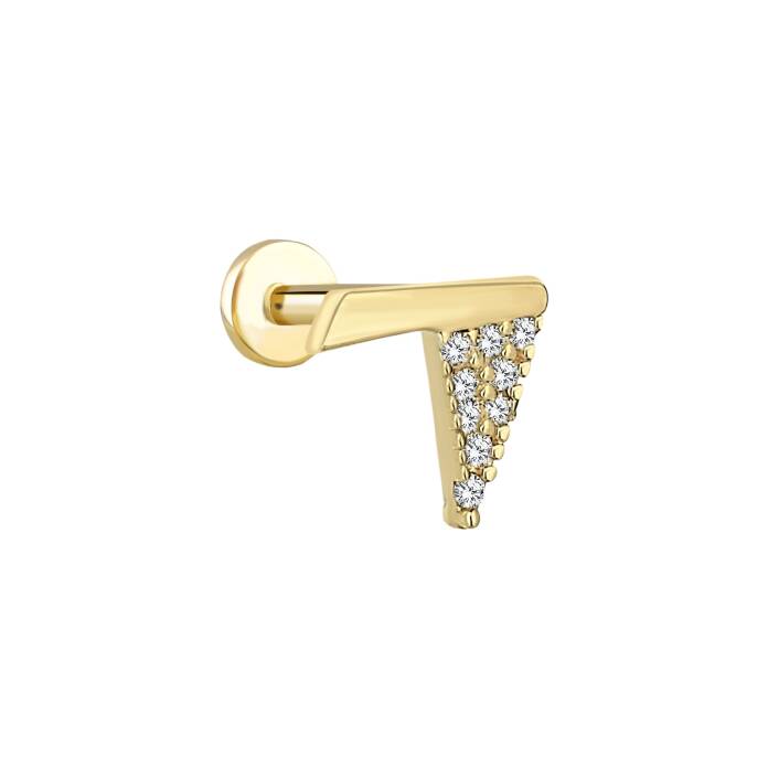 Flama Sıra Taşlı Tragus Piercing - 1