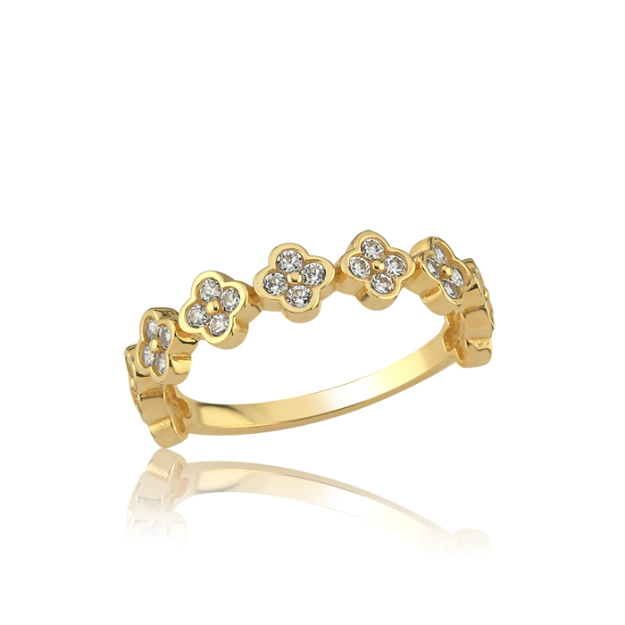 Flora Taşlı Altın Yüzük - Rayna
