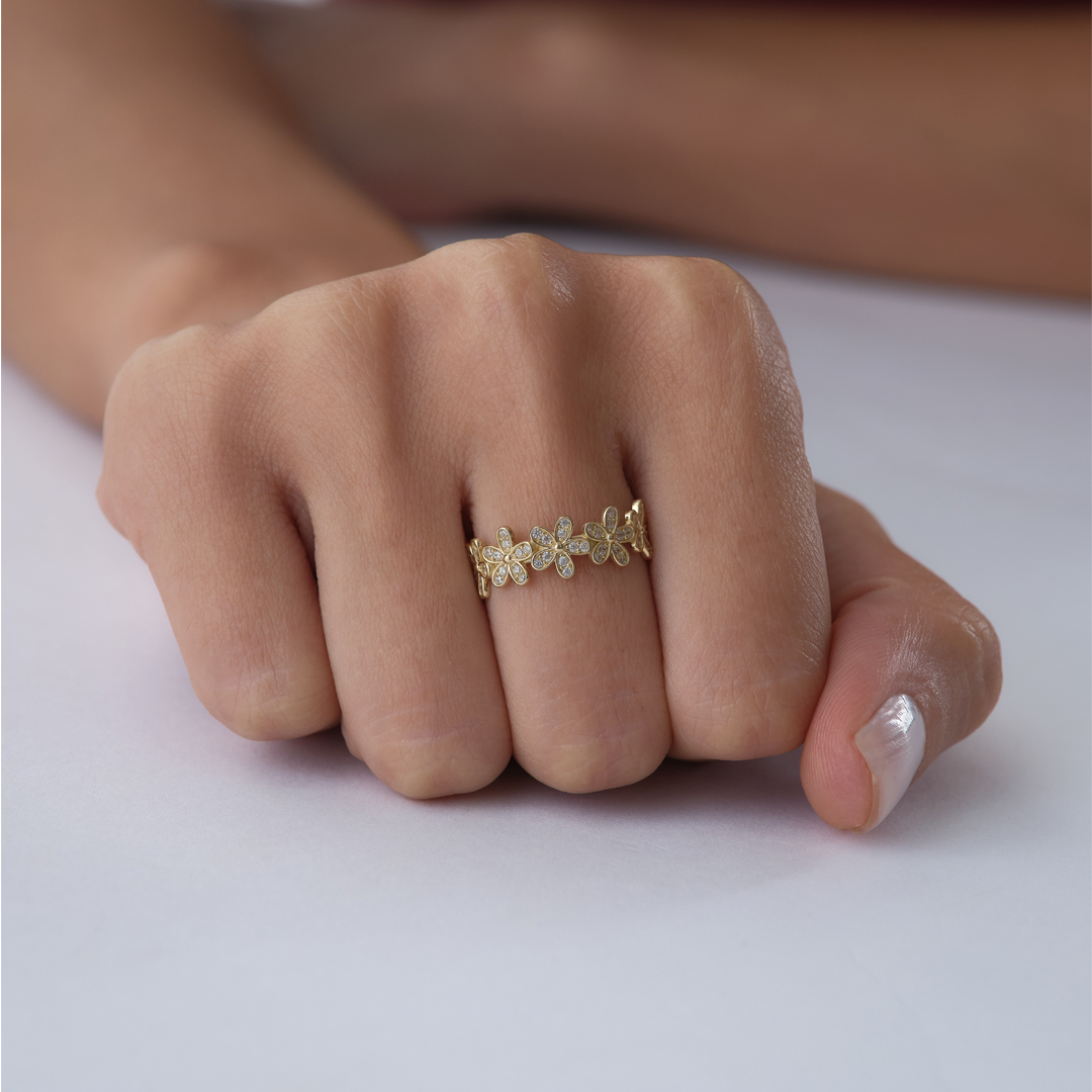 Flower Band Yüzük - 4