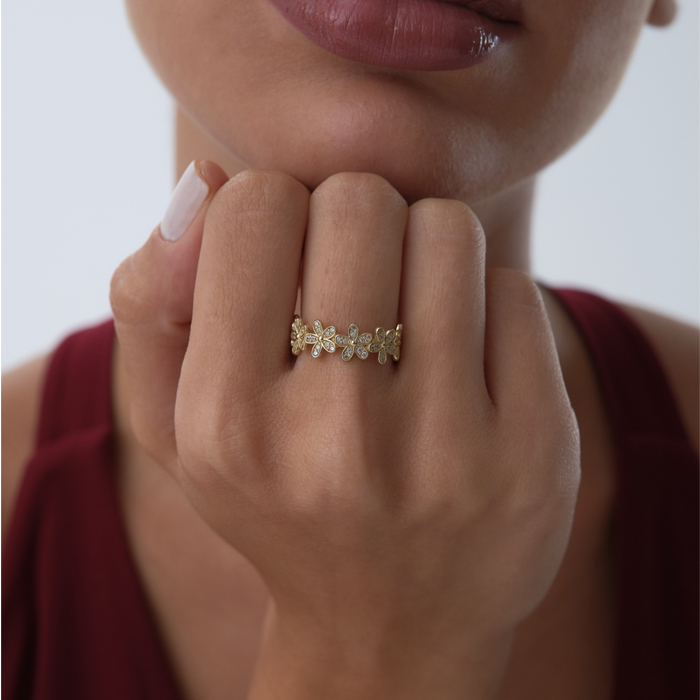 Flower Band Yüzük - Cemart