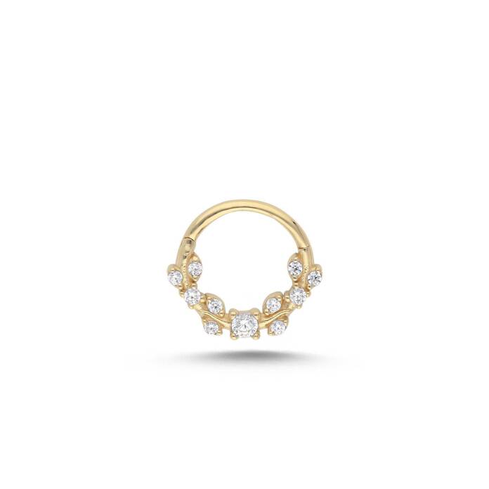 Foliage Taşlı Helix Piercing - 1