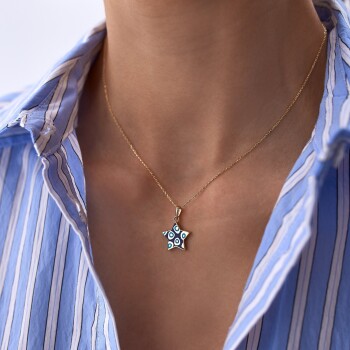 Fortuna Lacivert Yıldız Kolye - Tuana