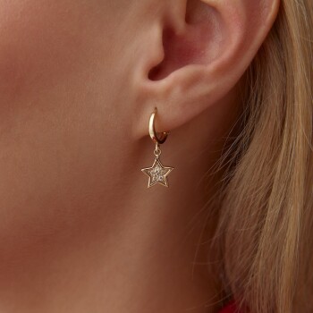 Frame Taşlı Yıldız Küpe - Garo