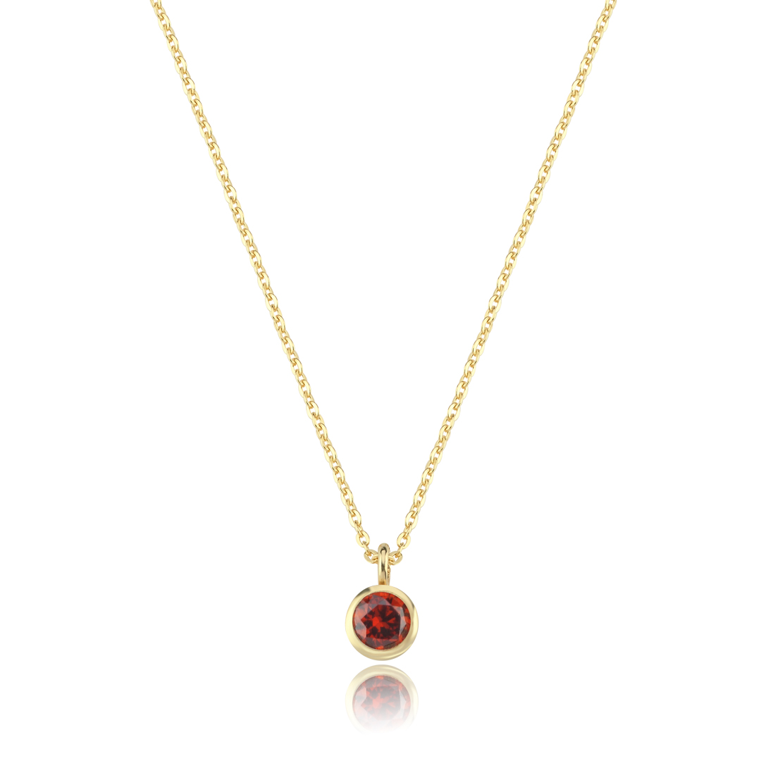 Garnet Doğum Taşı Kolye - 1