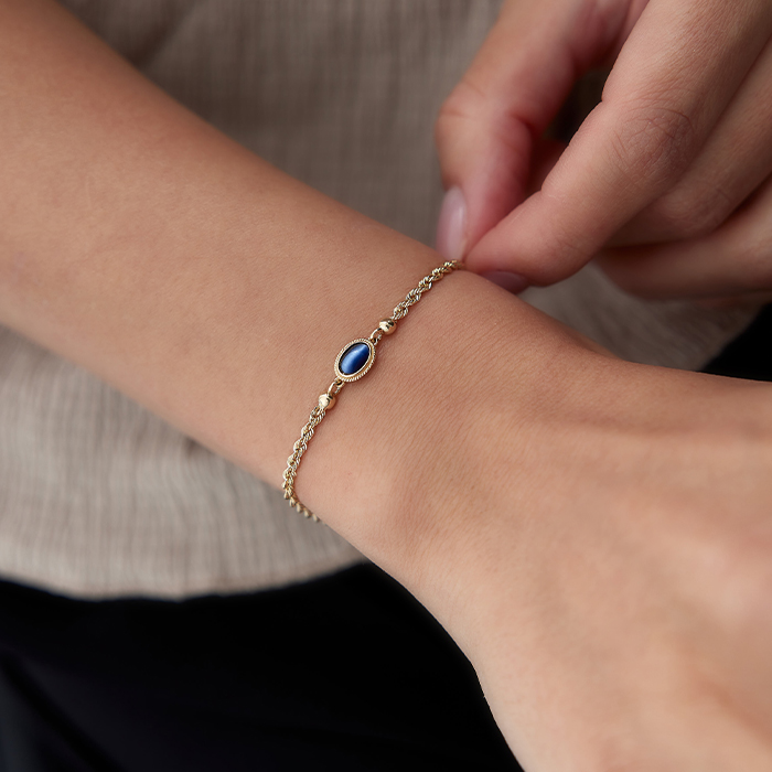 Gece Mavisi Halat Vintage Bileklik - Koçak (1)