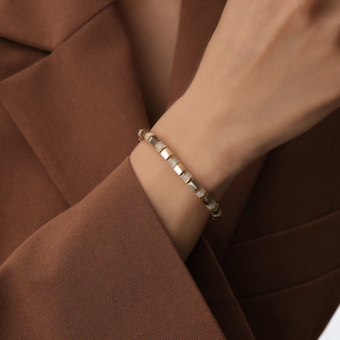 Geometrik Blok Taşlı Altın Bileklik - Mg Gold