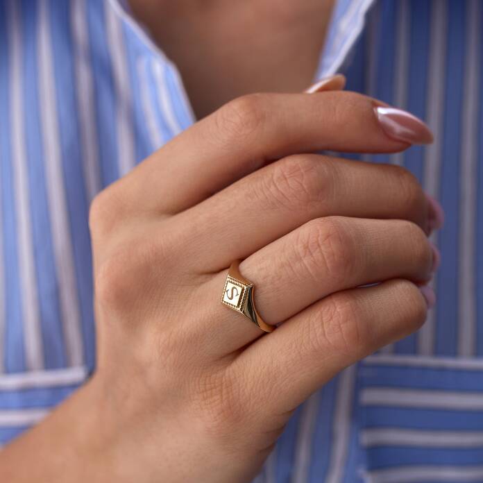 Geometrik Harf Yüzük - 2