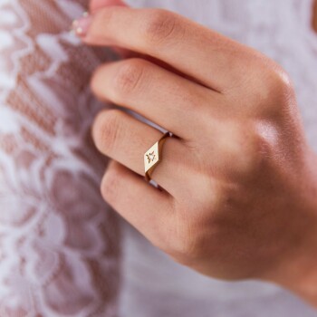 Geometrik Plaka Kutup Yıldızı Yüzük - Ali Altınbas