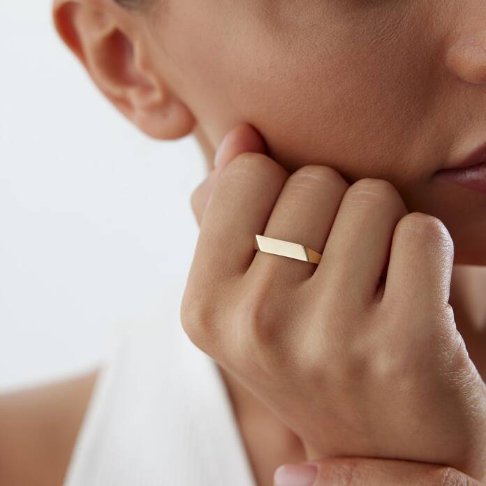 Geometrik Plaka Yüzük - 2