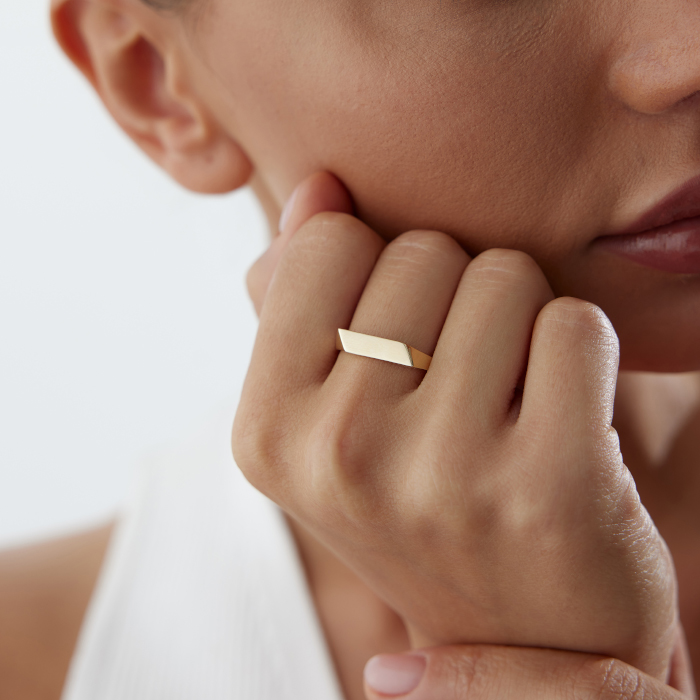 Geometrik Plaka Yüzük - Nüans