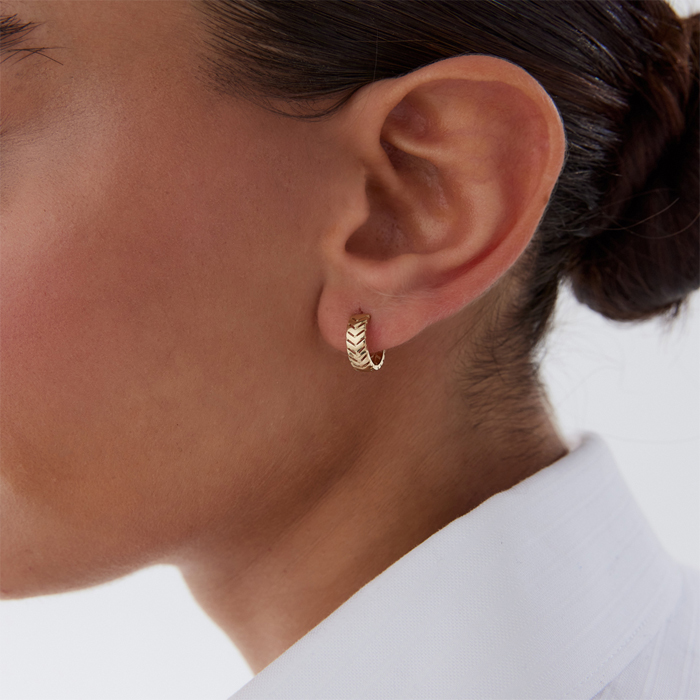 Gez Motif Halka Küpe - Rayna