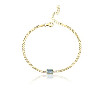 Gök Mavi Baget Taşlı Bileklik - 4