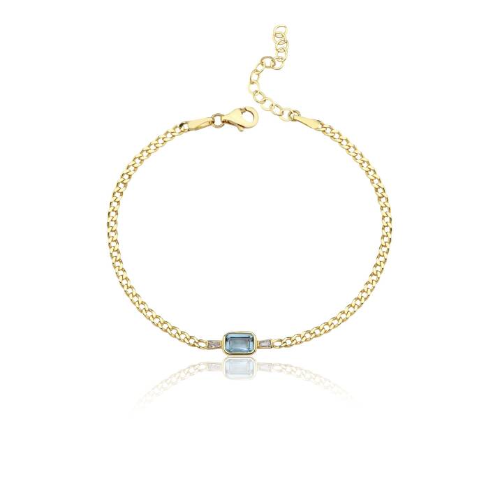 Gök Mavi Baget Taşlı Bileklik - 4