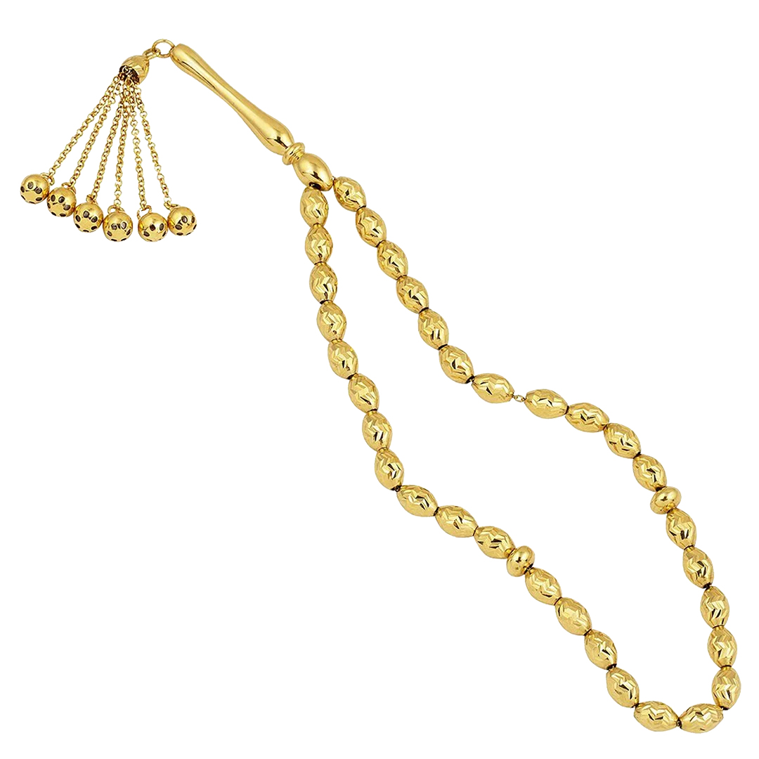 Gold Püsküllü Erkek Altın Tesbih - 1