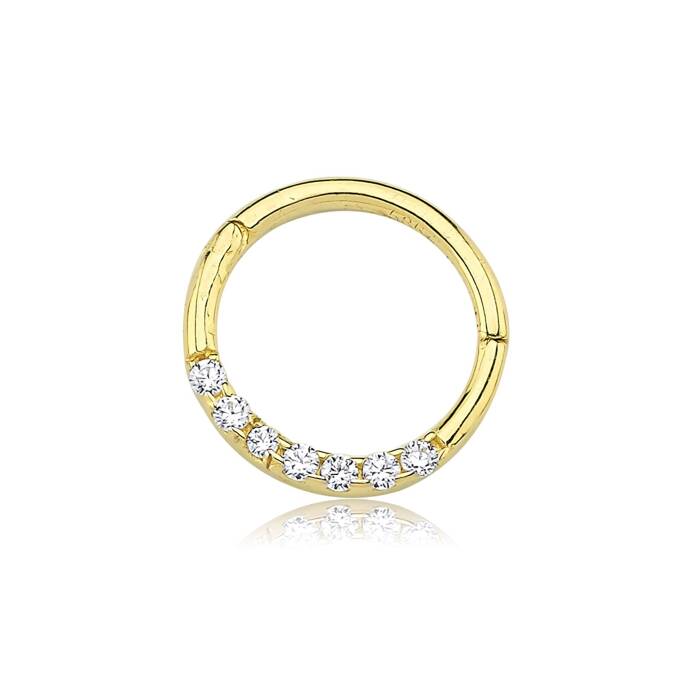 Gömülü Beyaz Taşlı Helix Piercing - 2