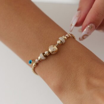 Göz Detaylı Charm Bileklik - Nüans (1)