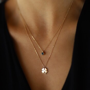 Göz Yonca İkili Kolye - Rayna