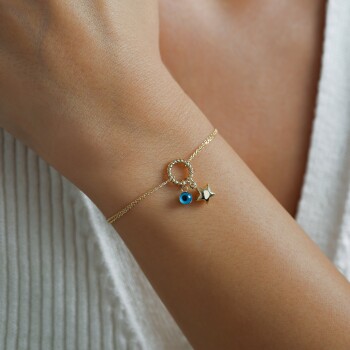 Gözlü Yıldız Charm Bileklik - Nüans