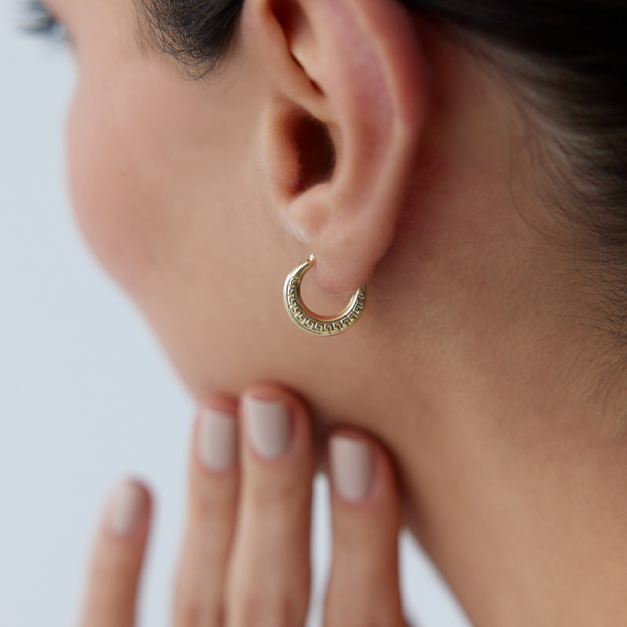 Greek Halka Küpe - Dilmener