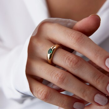 Green Sıvama Bombe Yüzük - Rayna