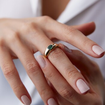 Green Sıvama Bombe Yüzük - Rayna (1)