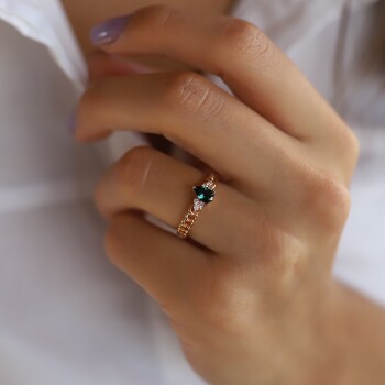 Gurmet Green Damla Yüzük - Rayna (1)