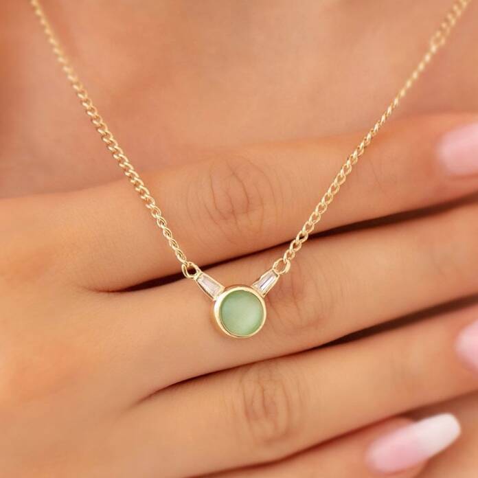 Gurmet Yeşil Opal Kolye - 1